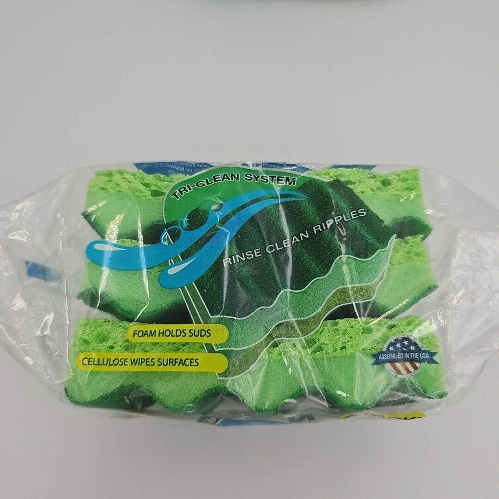 Dawn Power Clean‎ Scrubber Sponges 3 Pack Lot Of 2 (6 sponges)